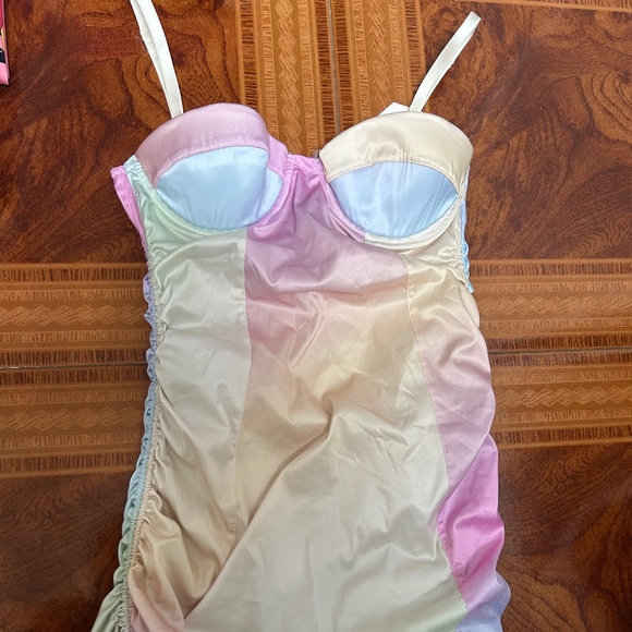 X Revolve OW Intimates NWT Freja Bra Dress Size Small in Rainbow - Picture 3 of 6